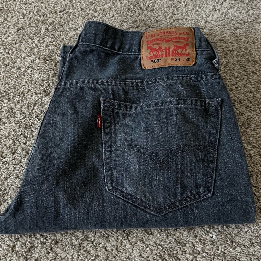 Levi Strauss & Co MENS 569 LEVI’S gray jeans size 34”x30”